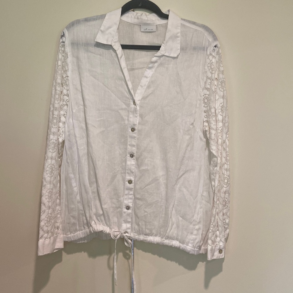 JJill Linen and Lace, draw-string blouse